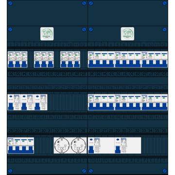 Schotman Elektro B.V. – GACIA GACK –3x ALS 2p, 2x ALS 4p, 9x INS, 6x INS 4p, 2x contactdoos