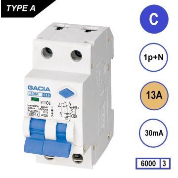 GACIA L80M aardlekautomaat 1p+n C13 30mA 