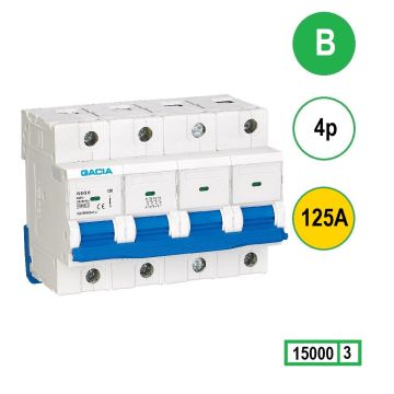 GACIA N8GH installatieautomaat 4 polig, karakteristiek B, 125A, 15kA