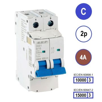 SEP INS1 inst.aut  2p - C - 4A - 10/15kA