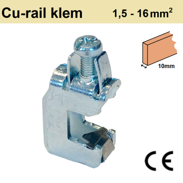 Schotman Elektro B.V. - SEP KK16-10 Cu-railklem, 1,5-16mm2, 98A