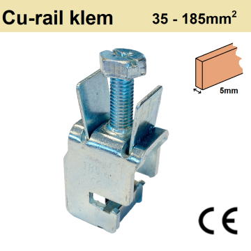 Schotman Elektro B.V. - SEP KK185-5 Cu-railklem, 35-185mm2, 448A