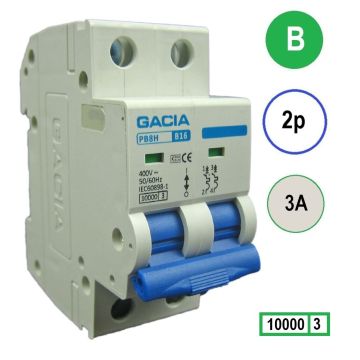 GACIA PB8H-2B03 inst. 2p B3 10kA