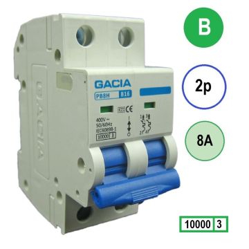 GACIA PB8H-2B08 inst. 2p B8 10kA 