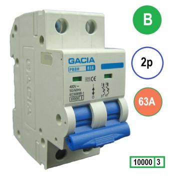 GACIA PB8H-2B63 inst. 2p B63 10kA