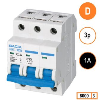 Schotman Elektro - GACIA SB6L installatieautomaat D 3 polig 1A 6kA