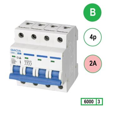 Schotman Elektro - GACIA SB6L installatieautomaat B 4 polig 2A 6kA