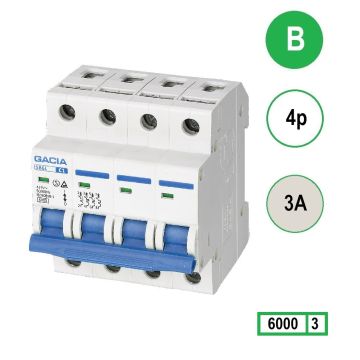 Schotman Elektro - GACIA SB6L installatieautomaat B 4 polig 3A 6kA