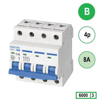 Schotman Elektro - GACIA SB6L installatieautomaat B 4 polig 8A 6kA