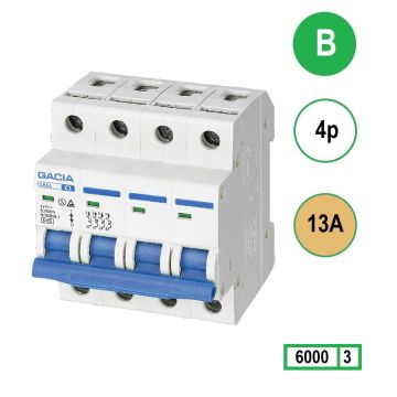 Schotman Elektro - GACIA SB6L installatieautomaat B 4 polig 13A 6kA