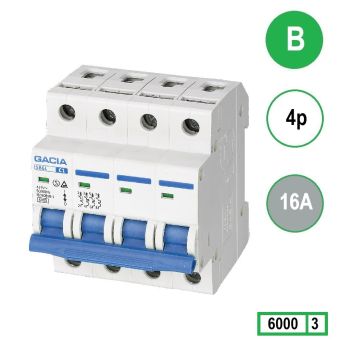 Schotman Elektro - GACIA SB6L installatieautomaat B 4 polig 16A 6kA