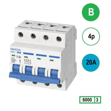 Schotman Elektro - GACIA SB6L installatieautomaat B 4 polig 20A 6kA