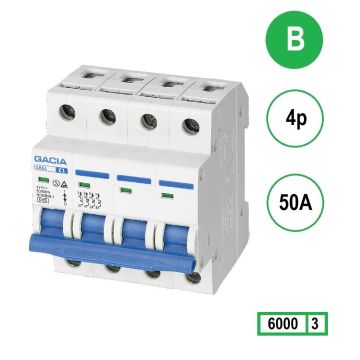 Schotman Elektro - GACIA SB6L installatieautomaat B 4 polig 50A 6kA