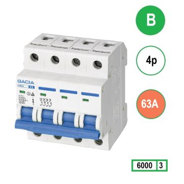 Schotman Elektro - GACIA SB6L installatieautomaat B 4 polig 63A 6kA
