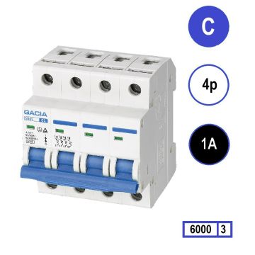 Schotman Elektro - GACIA SB6L installatieautomaat C 4 polig 1A 6kA