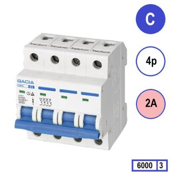 Schotman Elektro - GACIA SB6L installatieautomaat C 4 polig 2A 6kA