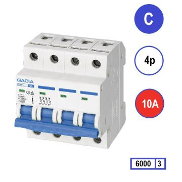 Schotman Elektro - GACIA SB6L installatieautomaat C 4 polig 10A 6kA