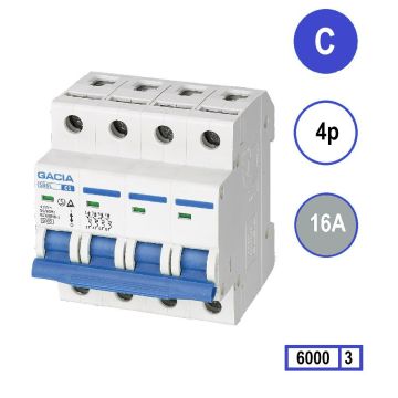 Schotman Elektro - GACIA SB6L installatieautomaat C 4 polig 16A 6kA