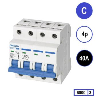 Schotman Elektro - GACIA SB6L installatieautomaat C 4 polig 40A 6kA