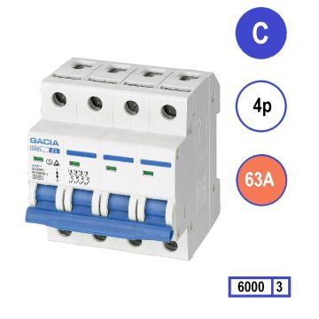 Schotman Elektro - GACIA SB6L installatieautomaat C 4 polig 63A 6kA