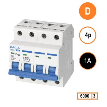 Schotman Elektro - GACIA SB6L installatieautomaat D 4 polig 1A 6kA