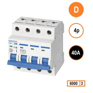 Schotman Elektro - GACIA SB6L installatieautomaat D 4 polig 40A 6kA