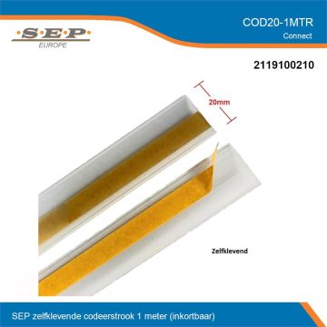 SEP Europe codeerstrook 1 meter inkortbaar plakstrip COD20-1MTR 2119100210 groepenkast codering