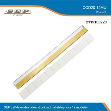 SEP Europe codeerstrook 12 modules plakstrip met labelstrip COD20-12MU 2119100220 groepenkast codering
