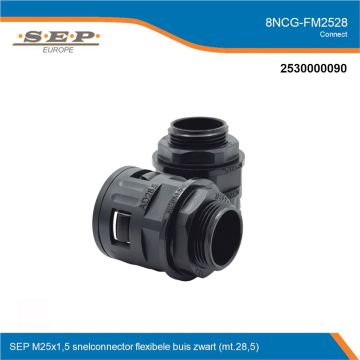 SEP Connect 8NCG-FM2528 - slang wartel M25 mt.28.5 - zwart RAL9005 - overzicht