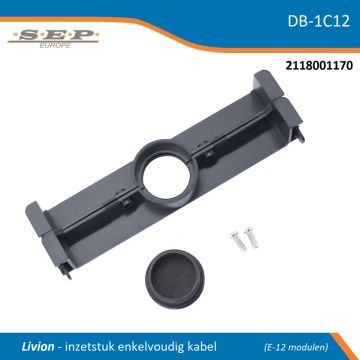 SEP DB-1C12 Livion inzetstuk enkelvoudige kabelinvoer – compleet met deksel en schroeven (12 modulen)