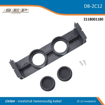 SEP Livion invoerstuk tweevoudig kabel 12-modulen kader vooraanzicht