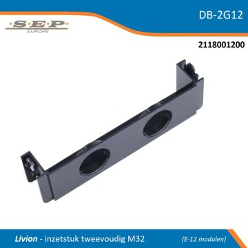 SEP Livion DB-2G12 inzetstuk tweevoudig M32 – schuin vooraanzicht