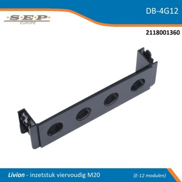 SEP Livion DB-4G12 invoerstuk viervoudig M20 – productoverzicht (12-modulen)