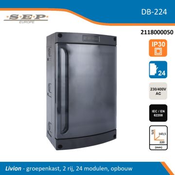 SEP Livion DB-224 met transparante deur en technische gegevens