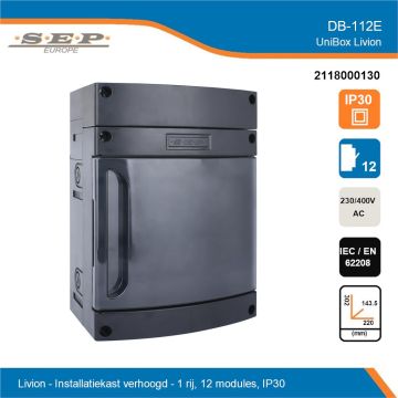 SEP Livion DB-112E met transparante deur en extra aansluitruimte technische gegevens