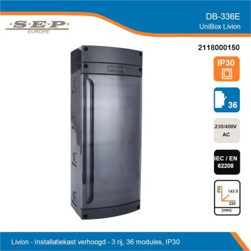 SEP Livion DB-336E met transparante deur en extra aansluitruimte technische gegevens