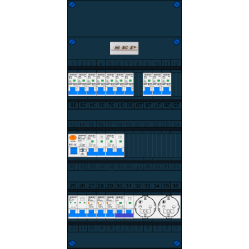 Schotman Elektro B.V. – SEP NOVA –3x ALS 2p, 1x ALS 4p, 10x INS, 2x INS 4p, kookgroep, 2x contactdoos