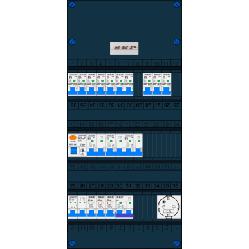 Schotman Elektro B.V. – SEP NOVA –3x ALS 2p, 1x ALS 4p, 10x INS, 3x INS 4p, kookgroep, 1x contactdoos