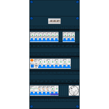 Schotman Elektro B.V. – SEP NOVA –3x ALS 2p, 1x ALS 4p, 10x INS, 4x INS 4p, kookgroep, 1x contactdoos