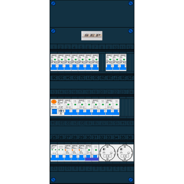 Schotman Elektro B.V. – SEP NOVA –3x ALS 2p, 1x ALS 4p, 10x INS, 4x INS 4p, kookgroep, 2x contactdoos