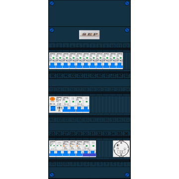 Schotman Elektro B.V. – SEP NOVA –3x ALS 2p, 1x ALS 4p, 11x INS, 2x INS 4p, kookgroep, 1x contactdoos