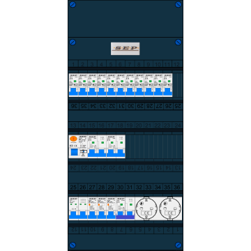 Schotman Elektro B.V. – SEP NOVA –3x ALS 2p, 1x ALS 4p, 11x INS, 2x INS 4p, kookgroep, 2x contactdoos