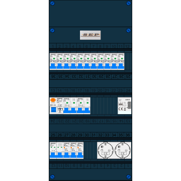 Schotman Elektro B.V. – SEP NOVA –3x ALS 2p, 1x ALS 4p, 11x INS, 2x INS 4p, beltrafo, 2x contactdoos