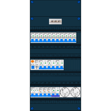 Schotman Elektro B.V. – SEP NOVA –3x ALS 2p, 1x ALS 4p, 11x INS, 3x INS 4p, kookgroep, 2x contactdoos