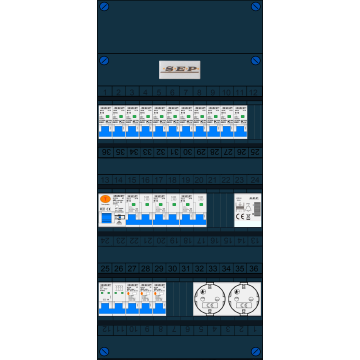 Schotman Elektro B.V. – SEP NOVA –3x ALS 2p, 1x ALS 4p, 11x INS, 3x INS 4p, beltrafo, 2x contactdoos