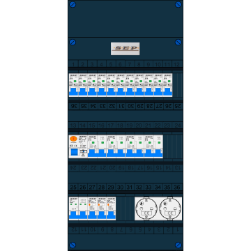 Schotman Elektro B.V. – SEP NOVA –3x ALS 2p, 1x ALS 4p, 11x INS, 4x INS 4p, 2x contactdoos