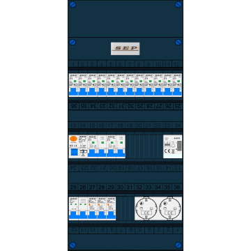 Schotman Elektro B.V. – SEP NOVA –3x ALS 2p, 1x ALS 4p, 12x INS, 2x INS 4p, beltrafo, 2x contactdoos