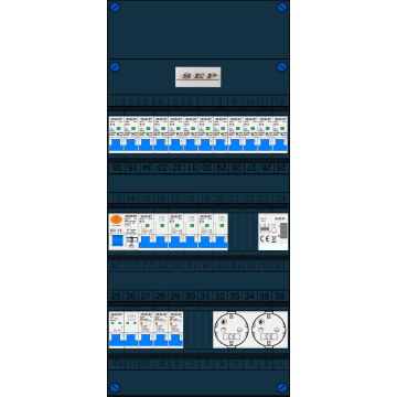 Schotman Elektro B.V. – SEP NOVA –3x ALS 2p, 1x ALS 4p, 12x INS, 3x INS 4p, beltrafo, 2x contactdoos