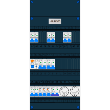  Schotman Elektro B.V. – SEP NOVA –3x ALS 2p, 1x ALS 4p, 6x INS, 2x INS 4p, kookgroep, 2x contactdoos