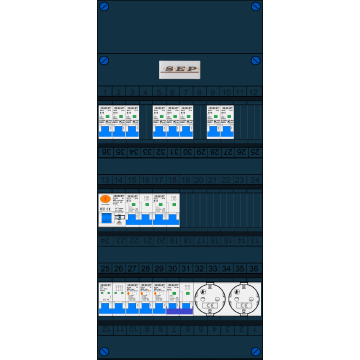Schotman Elektro B.V. – SEP NOVA –3x ALS 2p, 1x ALS 4p, 7x INS, 2x INS 4p, kookgroep, 2x contactdoos